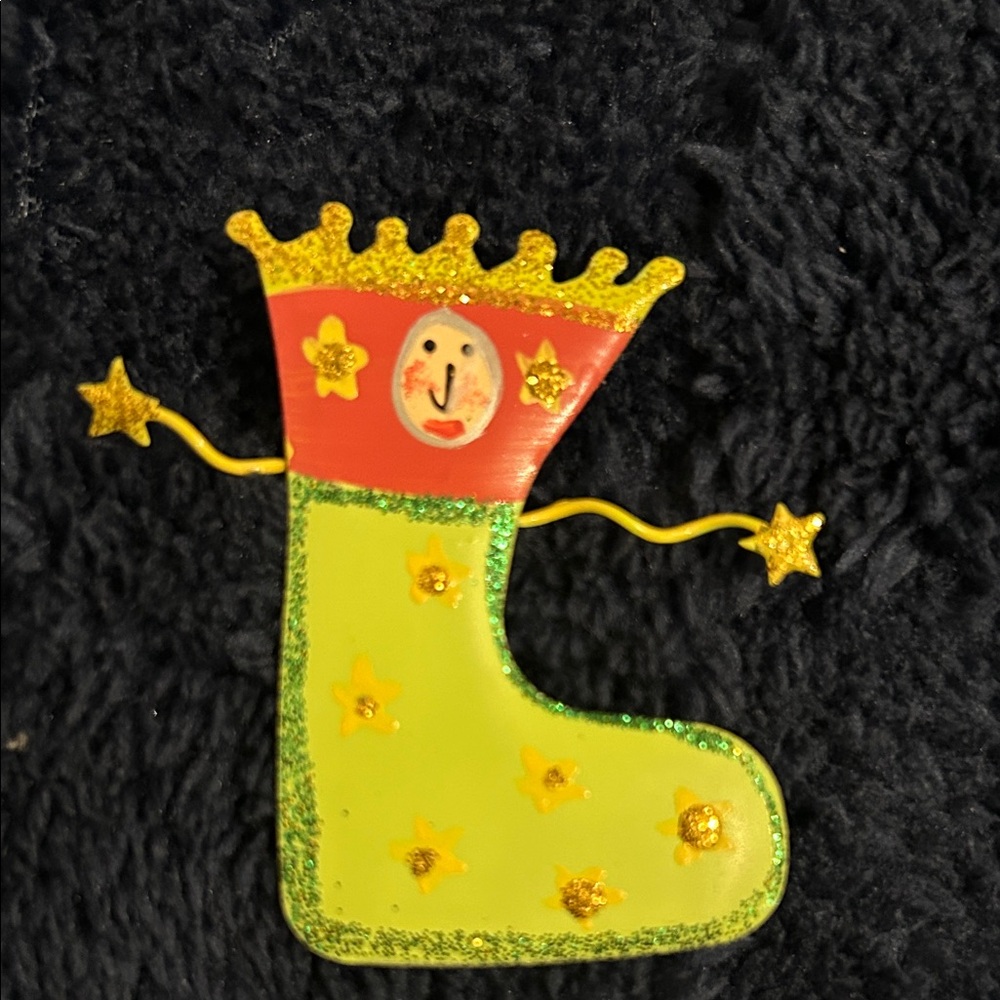 Whimsical Christmas Stocking Brooch
